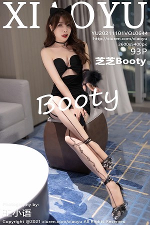 [XiaoYu画语界]Vol.644_女神芝芝Booty猫耳装束主题黑色连身裙秀翘臀美腿诱惑写真93P